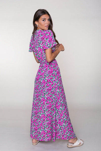 Colourful Rebel Ava Flower Wrap Maxi Dress | Pink 
