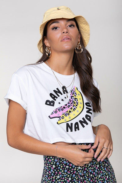 Colourful Rebel Banana Cropped Tee | Off white 1104276704620