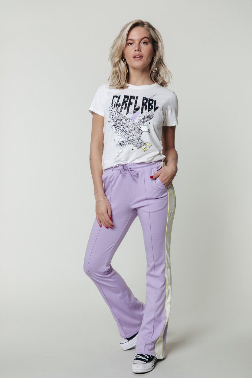 Colourful Rebel Bibi Star Flare Pants | Lilac 1101476378071