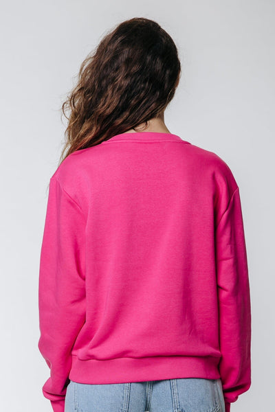 Colourful Rebel Bonita Patch Relaxed Sweat | Bright pink 