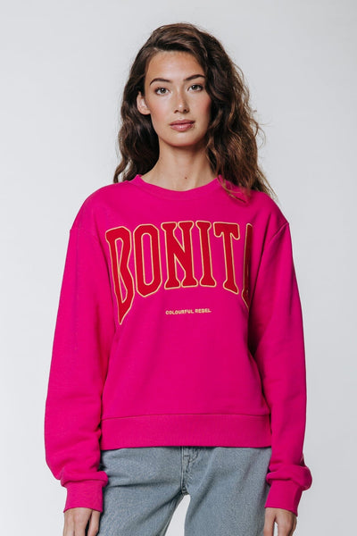 Colourful Rebel Bonita Patch Relaxed Sweat | Bright pink 8720603286206