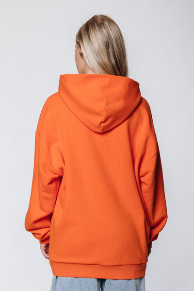 Colourful Rebel CLRFL RBL Patch Oversized Clean Hoodie | Medium orange 