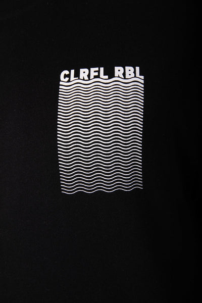 Colourful Rebel CLRFL RBL Waves Chest Tee | Black