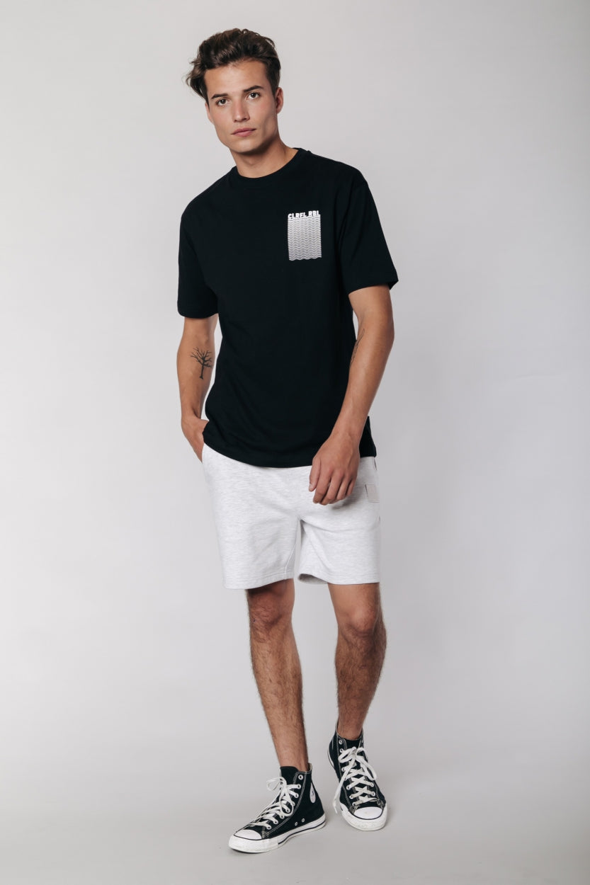Colourful Rebel CLRFL RBL Waves Chest Tee | Black 8720603207263