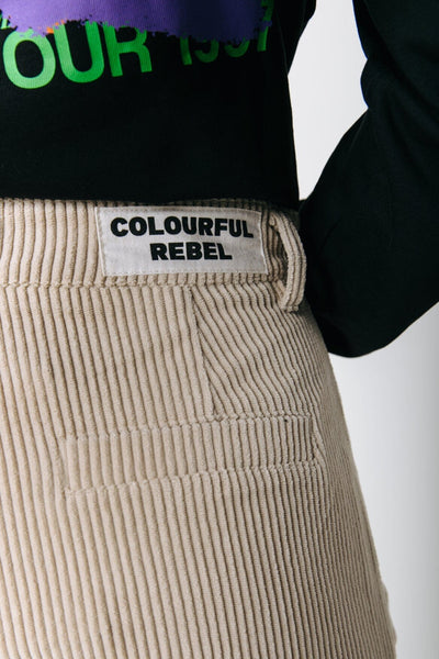 Colourful Rebel Cora Corduroy Pants | Light sand 