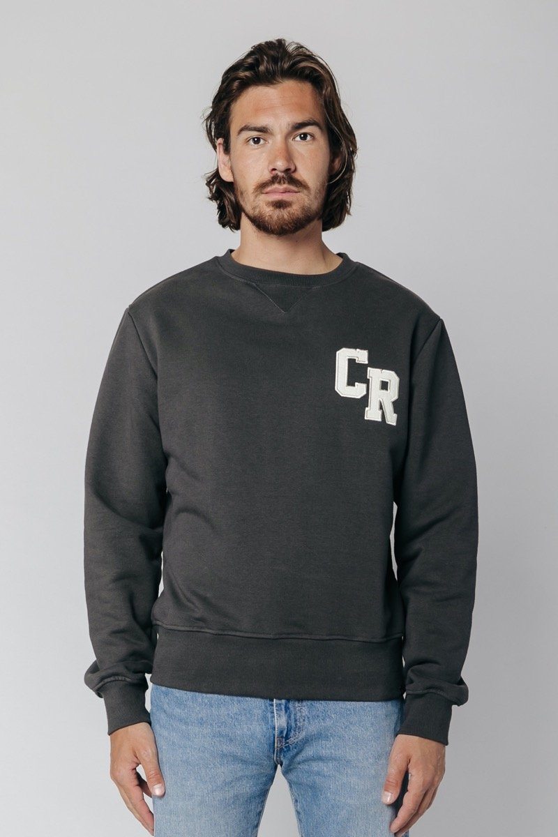Colourful Rebel CR Embro Patch Basic Sweat | Anthracite 