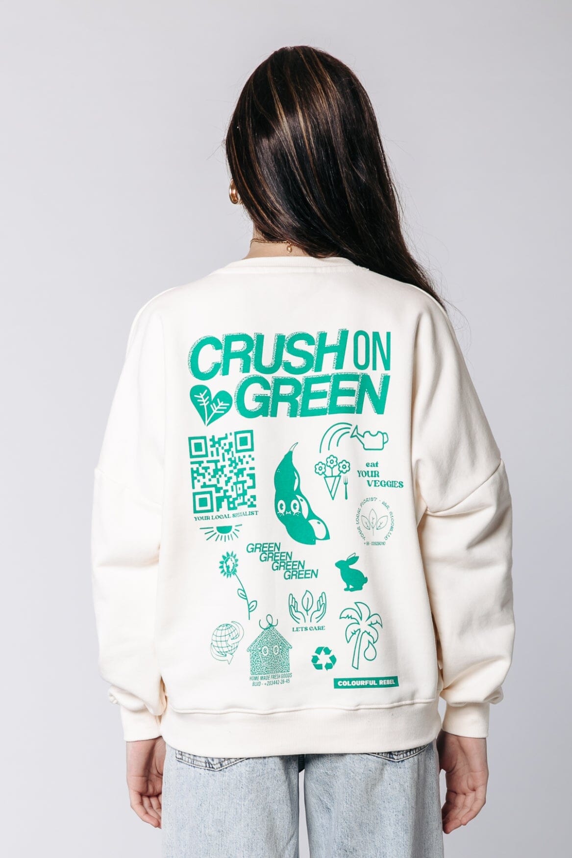 Colourful Rebel Crush On Green Sweat | Off white 8720603289160