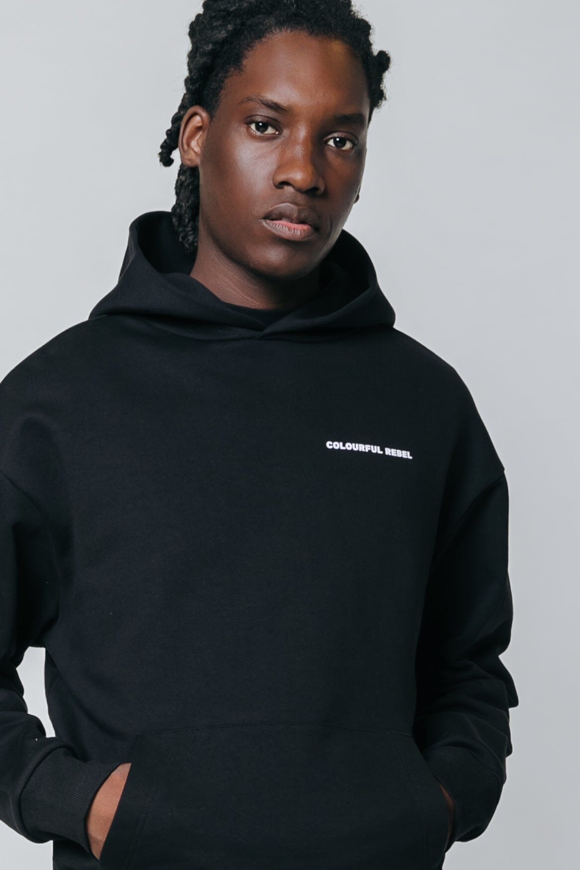 Colourful Rebel Daily Reminder Relaxed Clean Pkt Hoodie | Black 