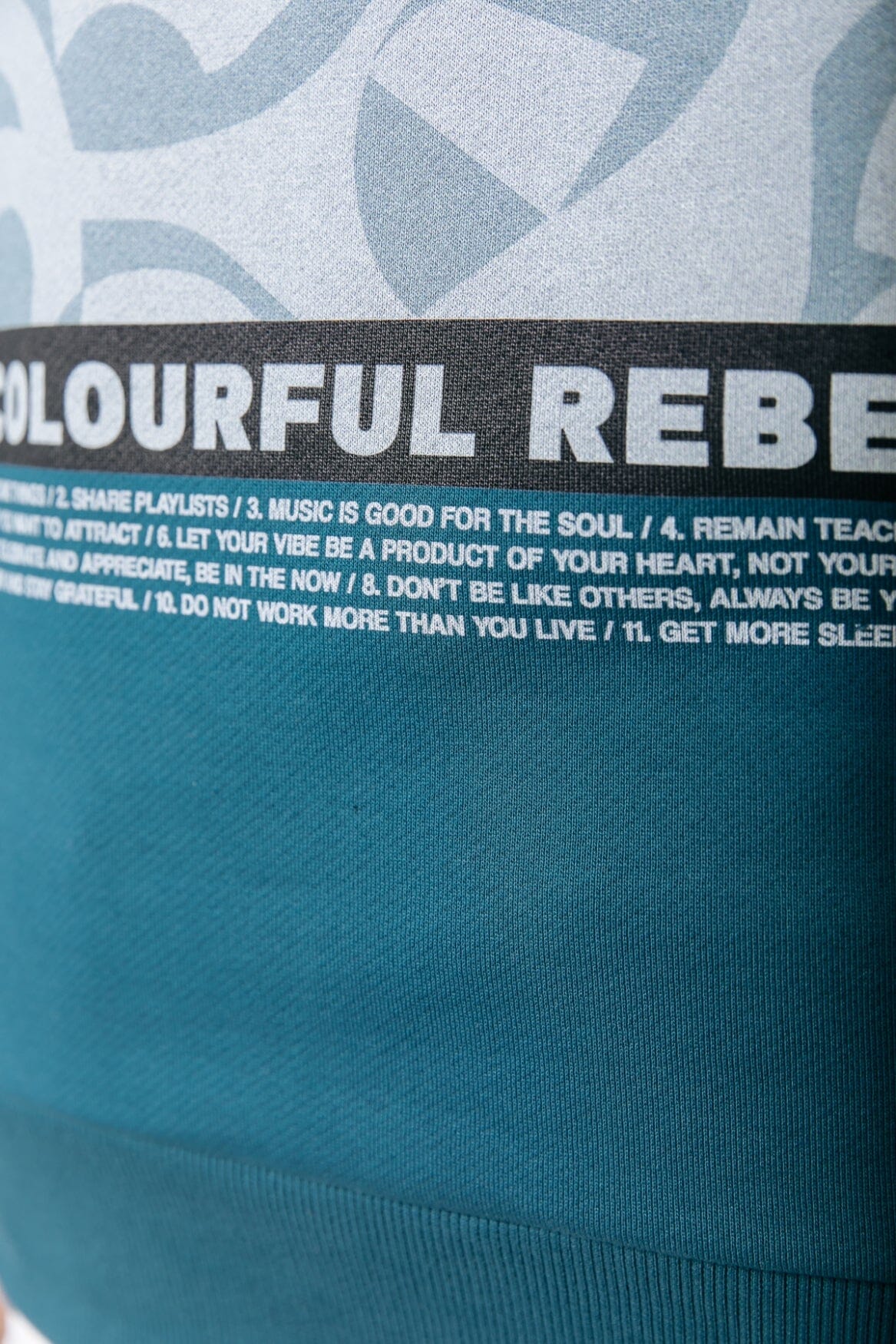 Colourful Rebel Daily Reminder Relaxed Clean Pkt Hoodie | Dark turquoise 