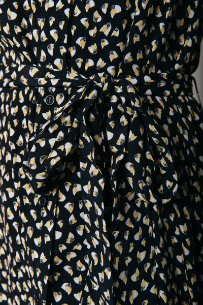 Colourful Rebel Dalia Graphic Leaf Maxi Shirt Dress | Black