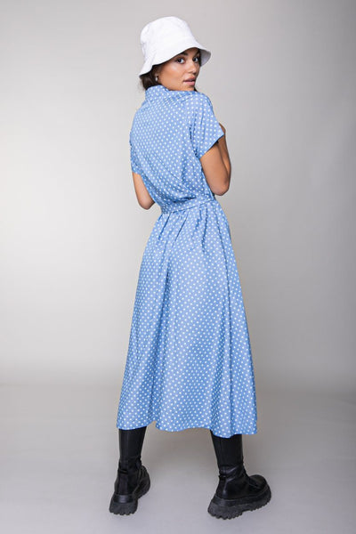 Colourful Rebel Dalia Star Maxi Shirt Dress | Blue 