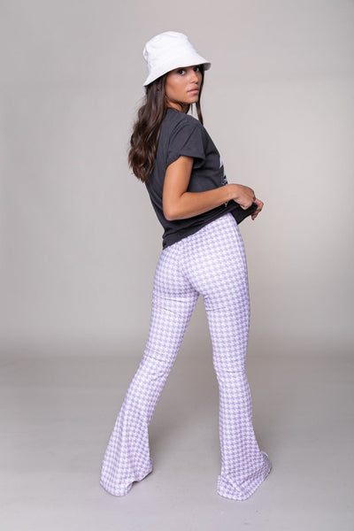 Colourful Rebel Darcy Dogtooth Flare Pants | Off white 