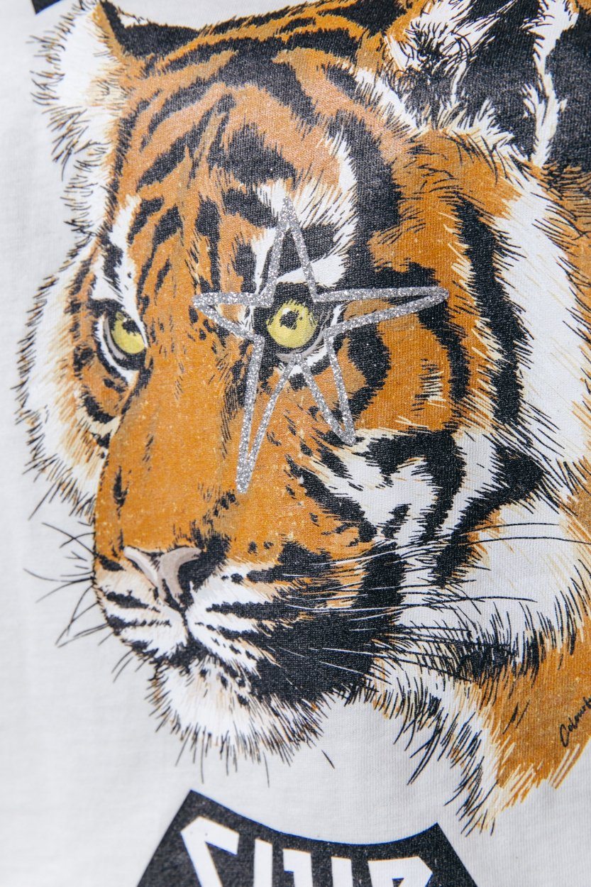 Colourful Rebel Easy Tiger Tee | Off white 