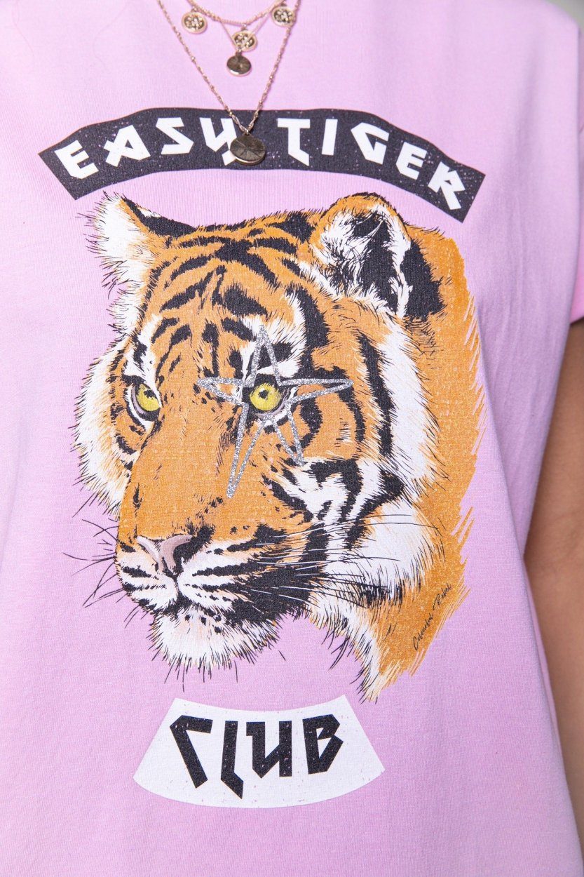 Colourful Rebel Easy Tiger Tee | Pink 