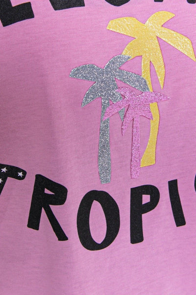 Colourful Rebel Electric Tropics Tee | Bright pink 