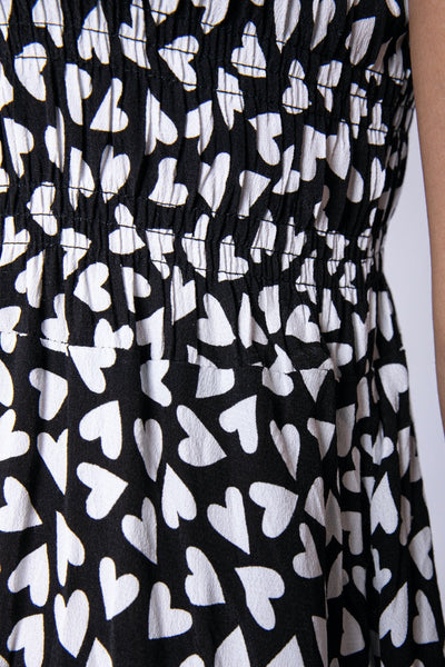 Colourful Rebel Elva Dots Maxi Dress | Black/white