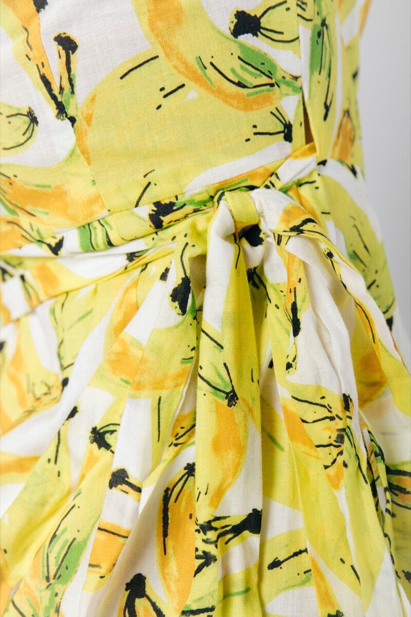 Colourful Rebel Evy Banana Ruffle Mini Wrap Dress | Yellow 