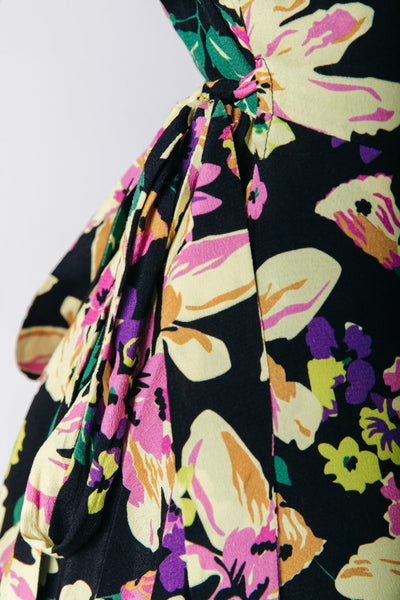 Colourful Rebel Evy Big Flower Mini Wrap Dress | Yellow