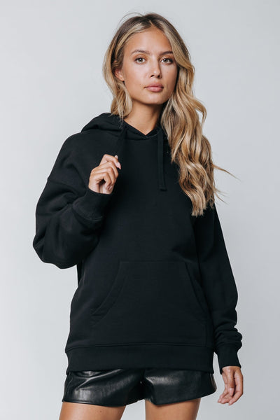 Colourful Rebel Fire Rose Oversized Hoodie | Black 
