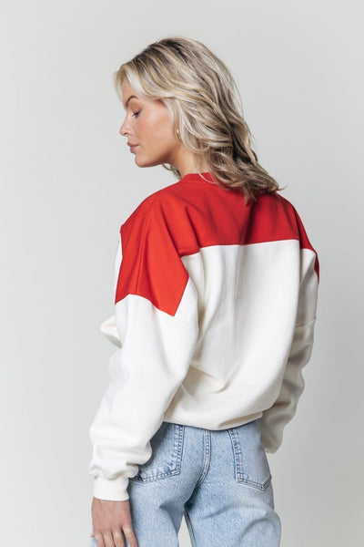 Colourful Rebel Glam Champ Dropped Shoulder Sweat | Off white 