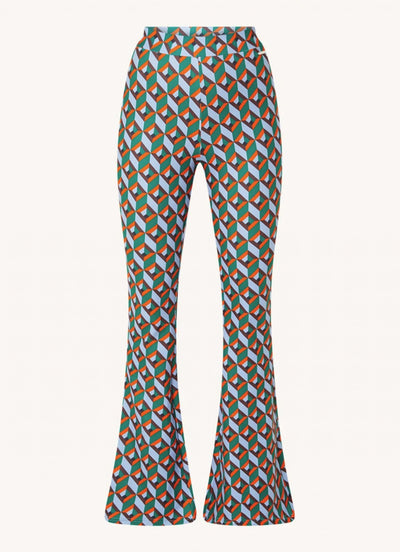 Colourful Rebel Graphic Peached Flare Pants | Multicolor 