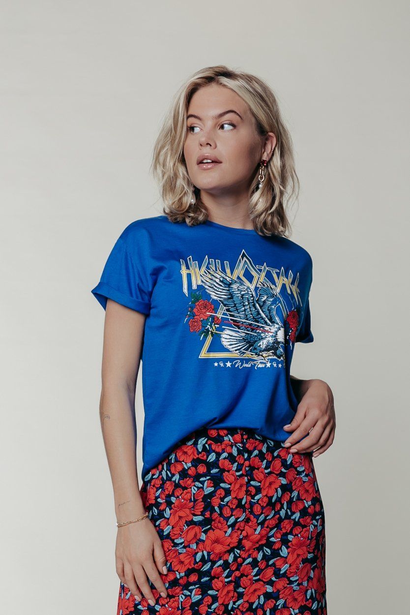 Colourful Rebel High Voltage Boxy Tee | Blue 1110251956250