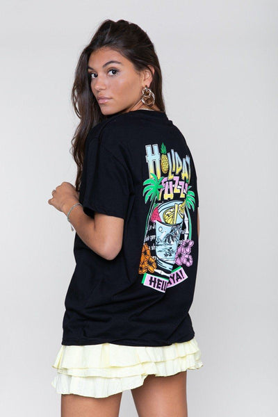 Colourful Rebel Holiday Fuzz Tee | Black 1104305388043