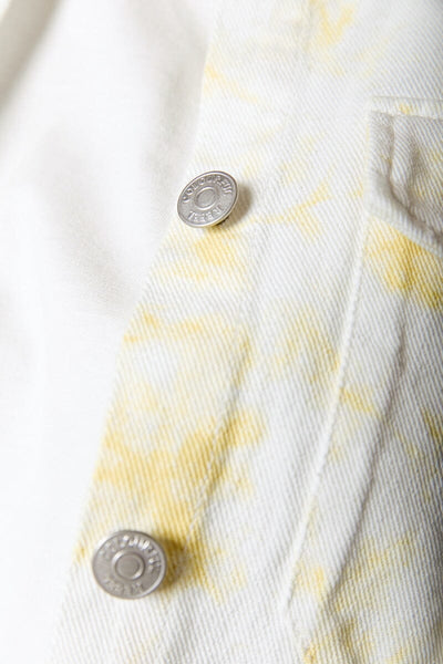 Colourful Rebel Jaimy Tie Dye Boyfriend Trucker Blouse | Soft yellow 