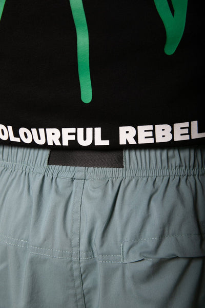 Colourful Rebel Jay Buckle Shorts | Grey army
