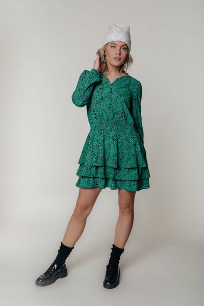 Colourful Rebel Jolly Leopard Dress | Green 1100040729592