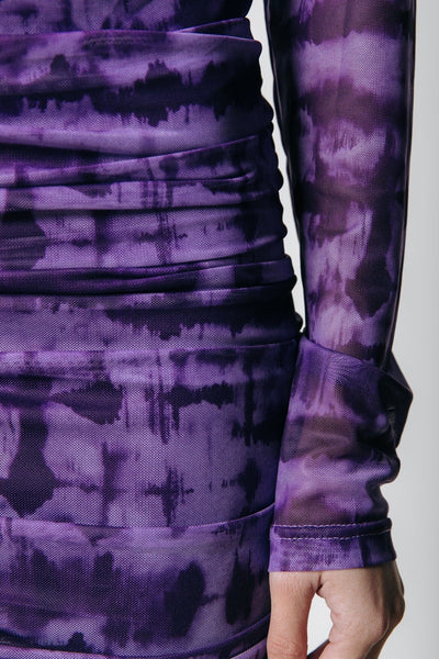 Colourful Rebel Juda Tie Dye Dress | Light lilac 