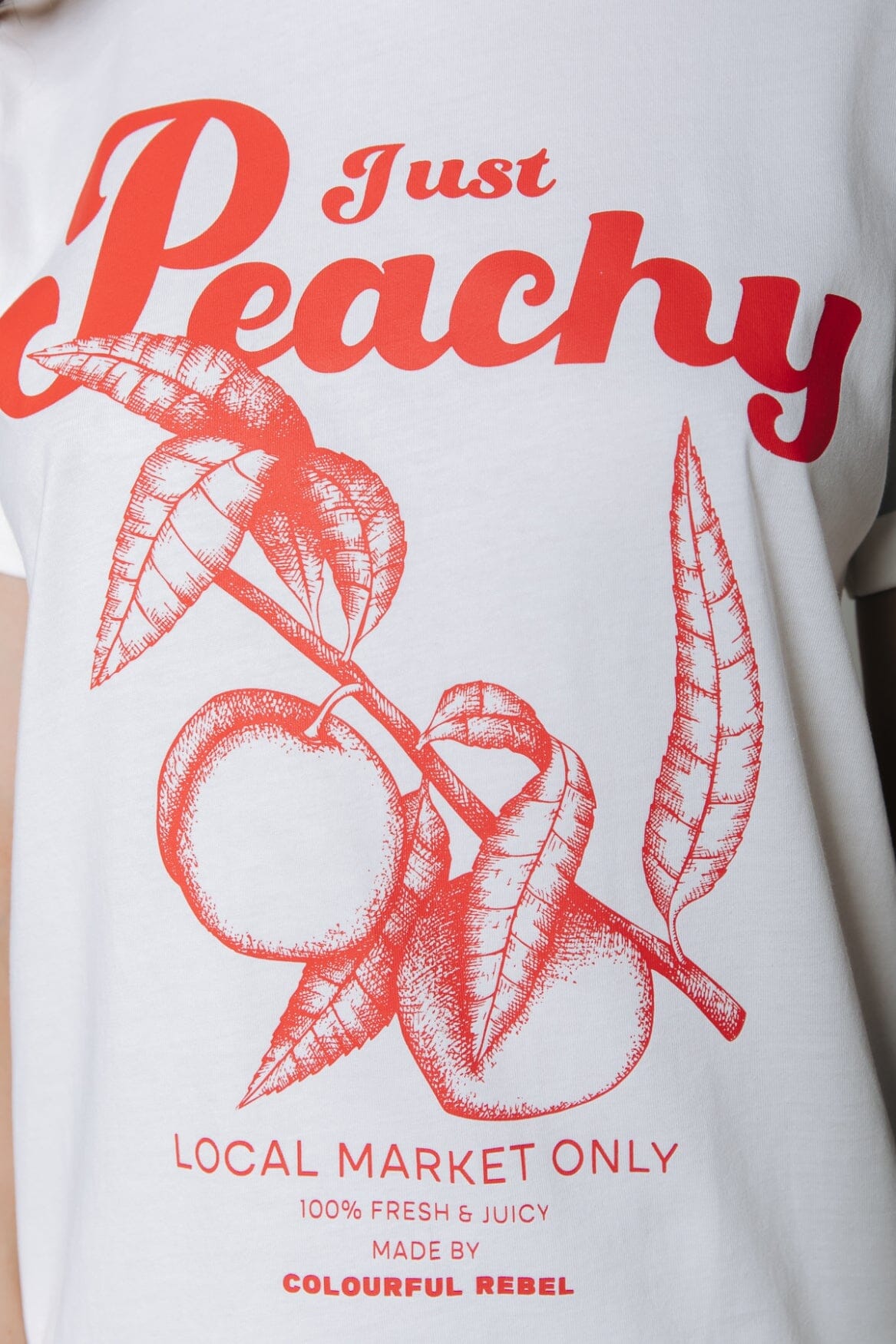Colourful Rebel Just Peachy Tee | Off white