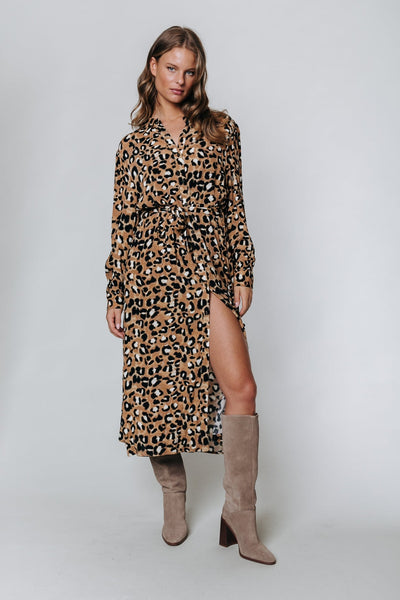 Colourful Rebel Kera Leopard Maxi Dress | Brown 8720603246071