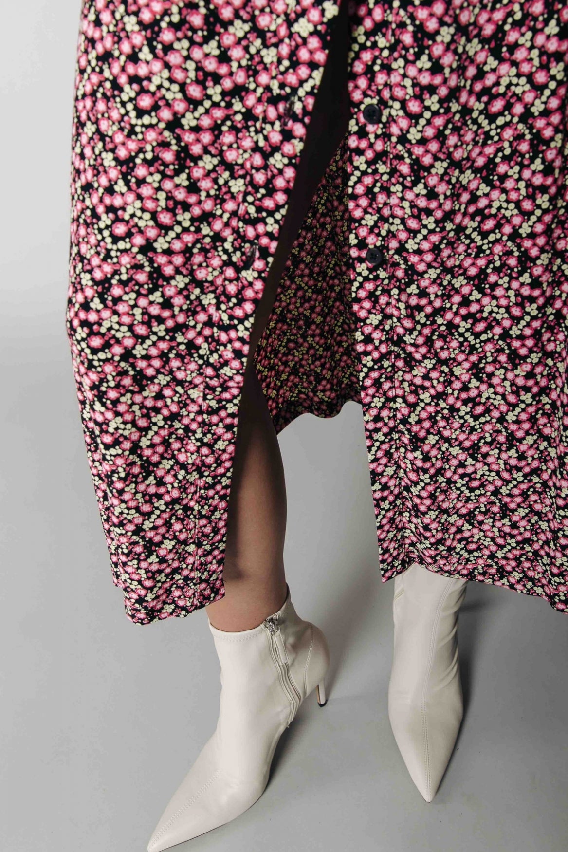 Colourful Rebel Kera Small Flower Maxi Shirt Dress | Sweet Pink