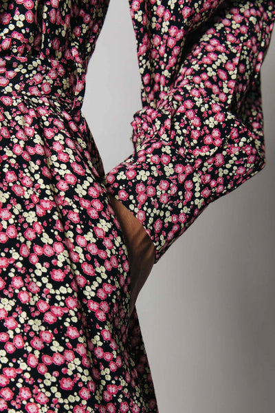 Colourful Rebel Kera Small Flower Maxi Shirt Dress | Sweet Pink