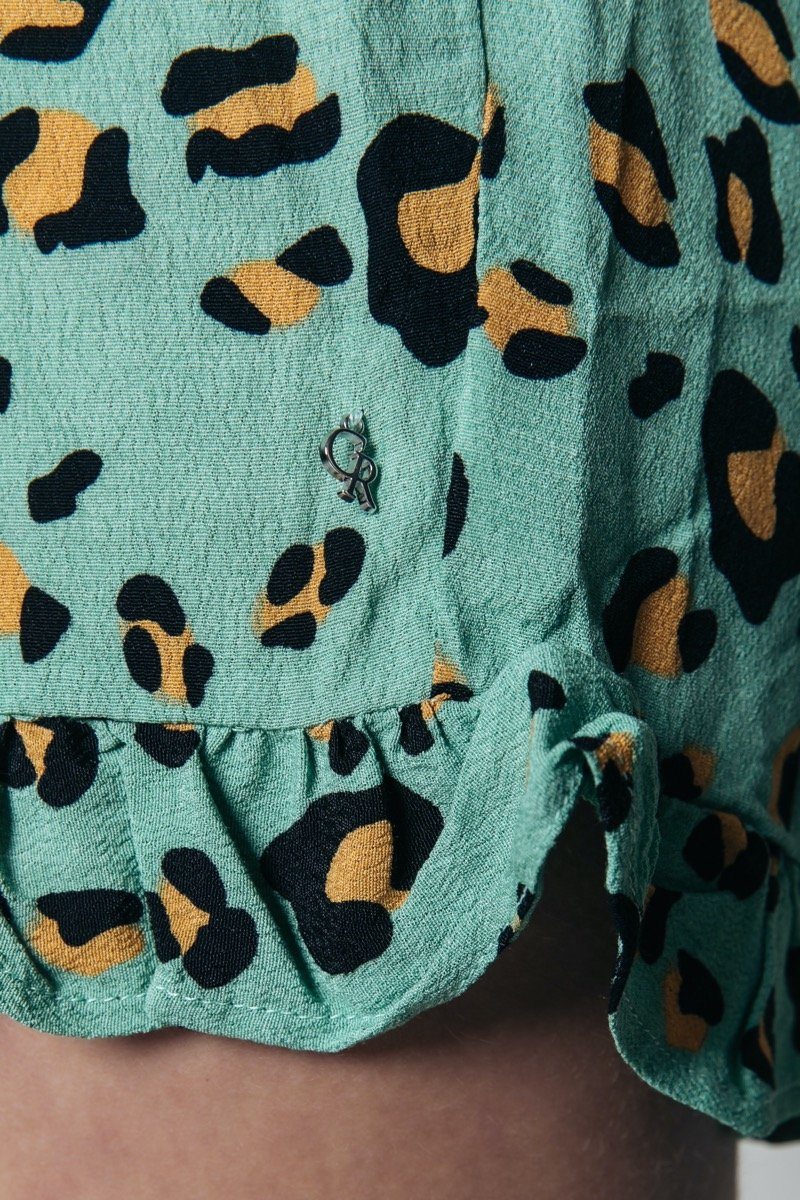 Colourful Rebel Kes Leopard Collar Playsuit | Turquoise 