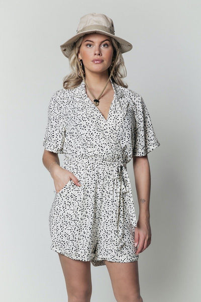 Colourful Rebel Kessy Dots Collar Playsuit | Sand 1102915628221