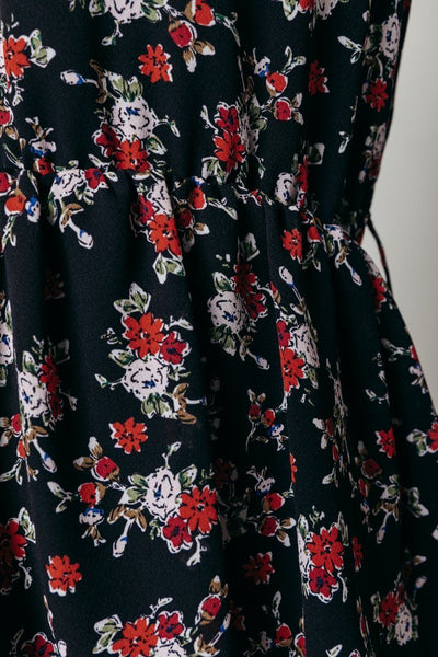 Colourful Rebel Kimi Flower Belted Dress | Black 