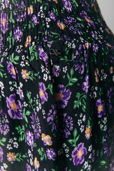 Colourful Rebel Kitty Flower Mini Smock Skirt | Medium purple 