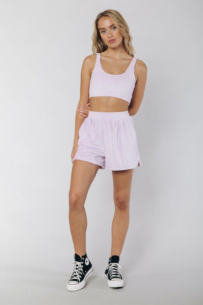 Colourful Rebel Leiza Terry Cropped Top | Soft lilac 8720603213714