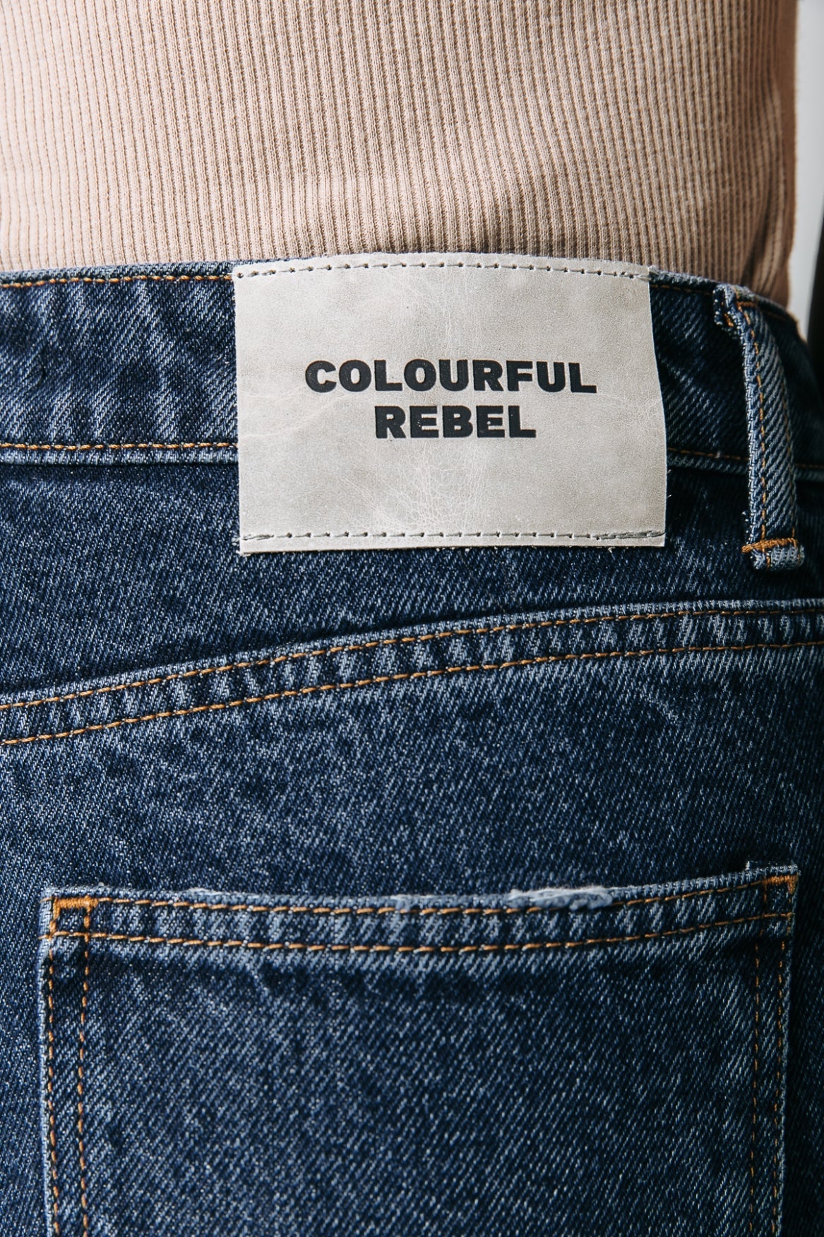 Colourful Rebel Livia Mid Rise Slit Denim Pants | Mid blue denim 