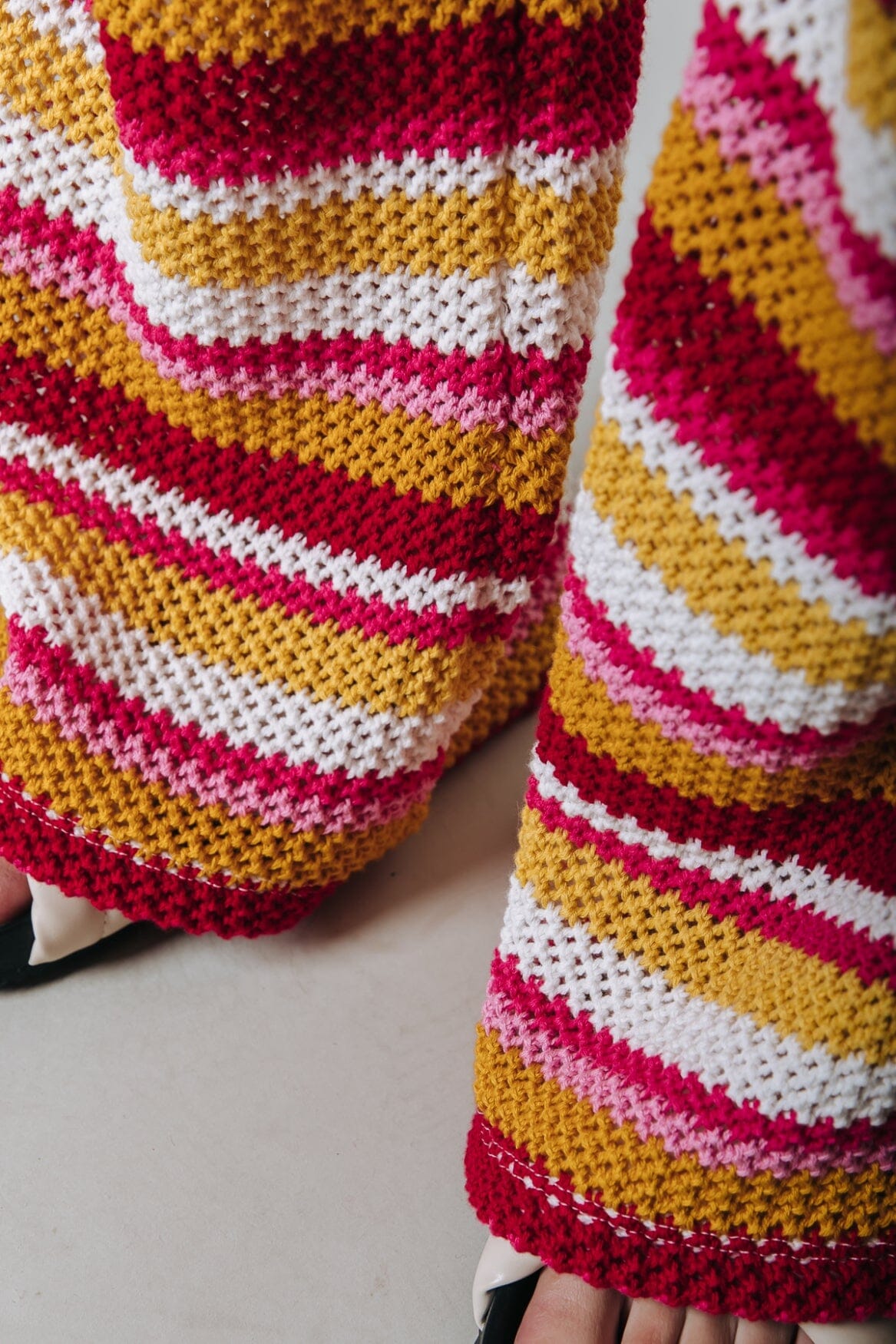 Colourful Rebel Loekie Crochet Stripe Flare Pants | Multicolor 