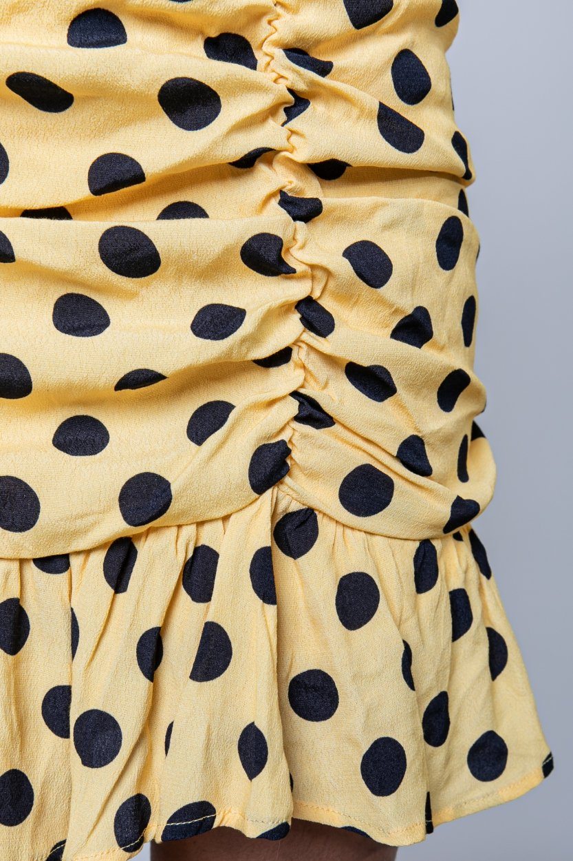 Colourful Rebel Loes Polkadot Mini Skirt | Yellow 