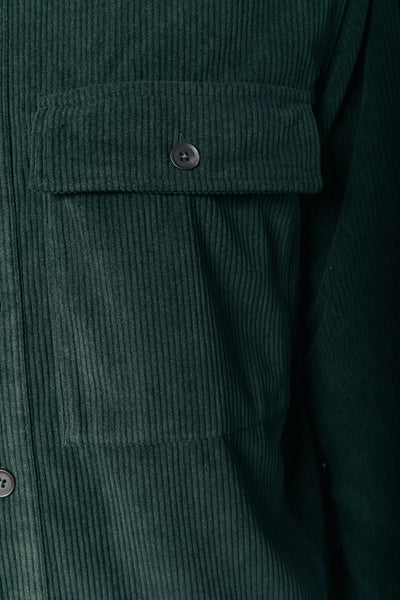 Colourful Rebel Logan Corduroy Shirt | Dark green 