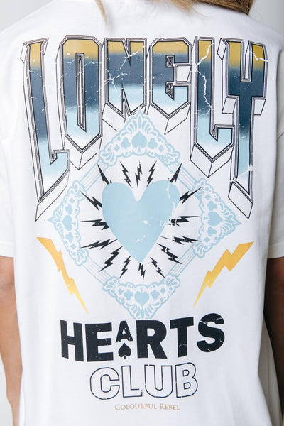 Colourful Rebel Lonely Hearts Loosefit Tee | Off white 