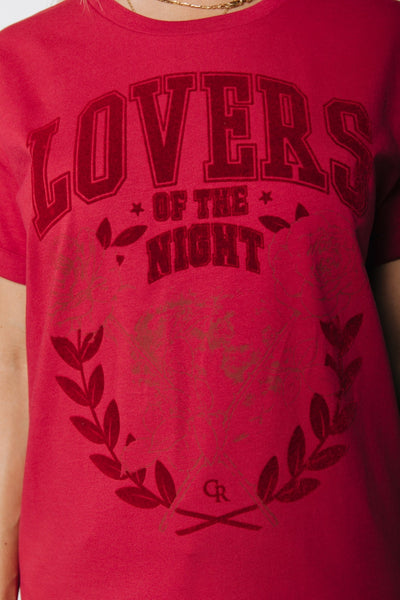 Colourful Rebel Lovers Of The Night Boxy Tee | Dark red 