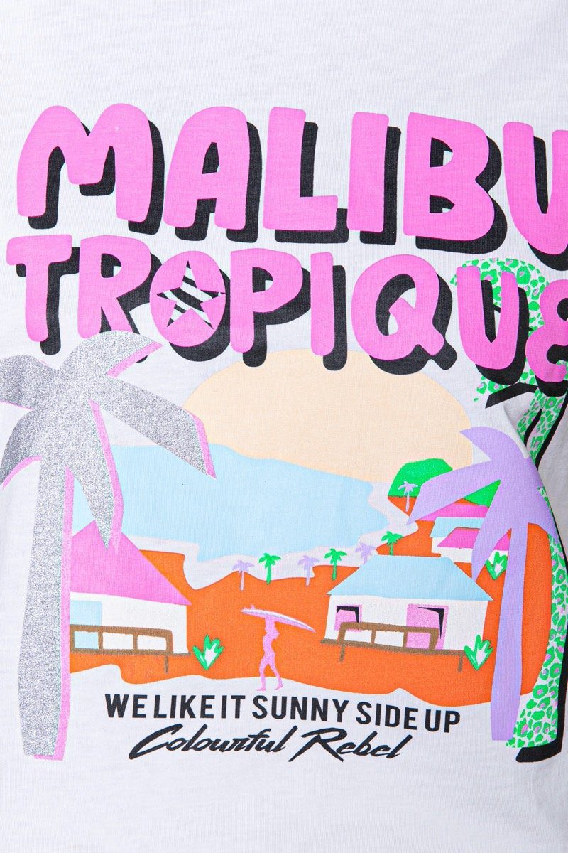 Colourful Rebel Malibu Tropique Tee | Off white 