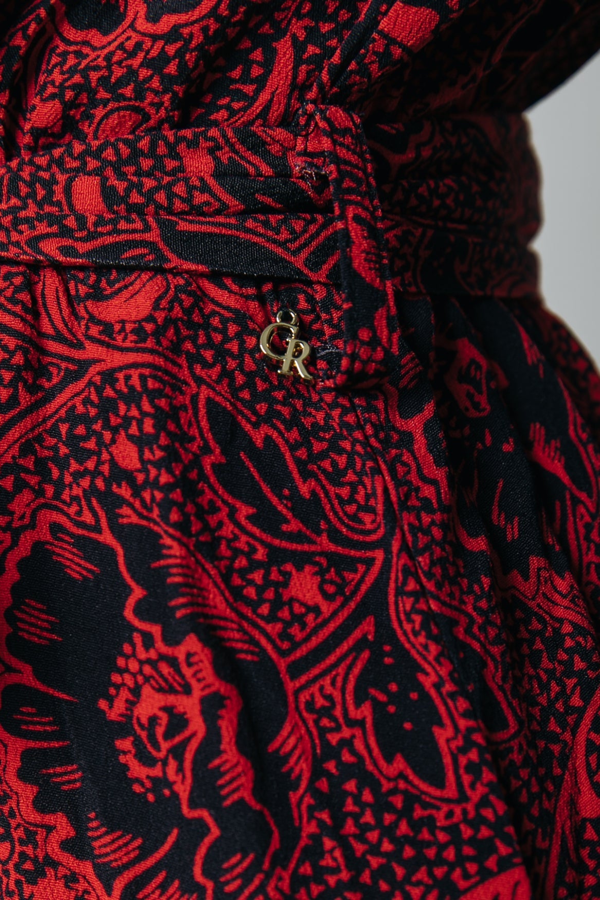 Colourful Rebel Maya Big Floral Wrap Maxi Dress | Warm red 