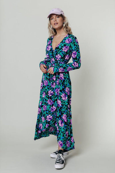Colourful Rebel Maya Flower Maxi Wrap Dress | Multicolor 1101296723266