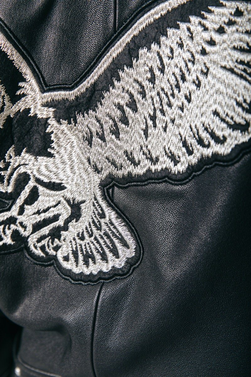 Colourful Rebel Meryn Leather Biker Jacket | Black 